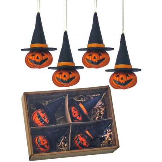 Jack O Lantern Ornaments - Box of 4