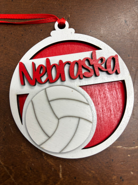 Nebraska Volleyball Ornament