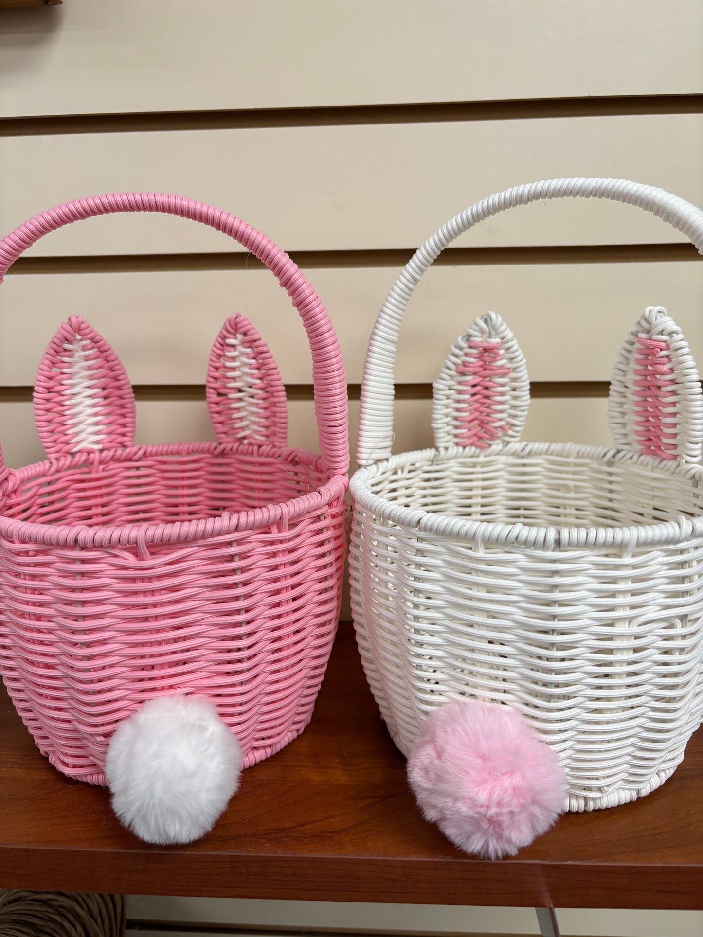 Faux Wicker Bunny Baskets - 2 colors