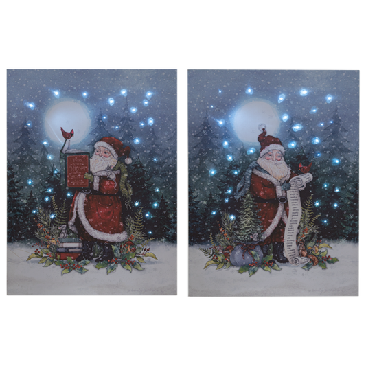 LED Woodland Santa Wall Art - 2 styles