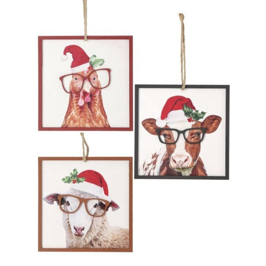 Farm Animal With Glasses Ornament