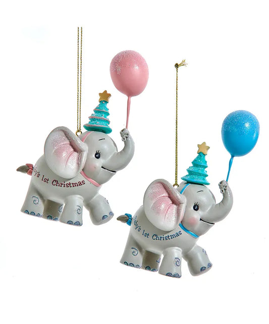 Baby's First Elephant Ornament - 2 colors
