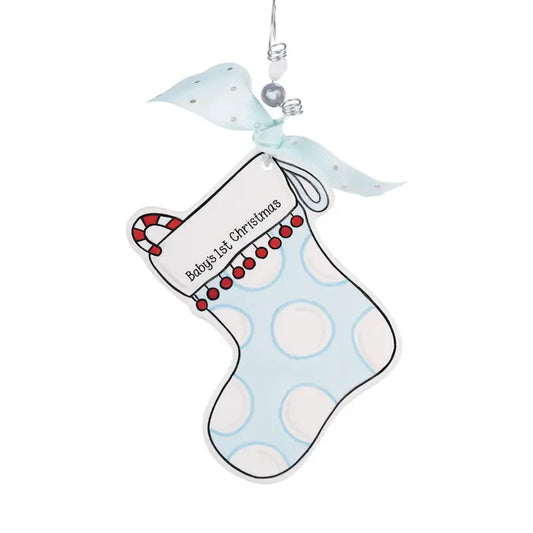 Baby's First Stocking Ornament - Boy