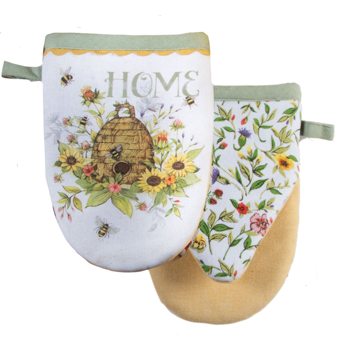 Bee Floral Grabber Mitt