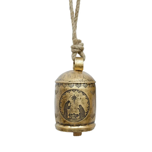 Gold Bell with Nativity