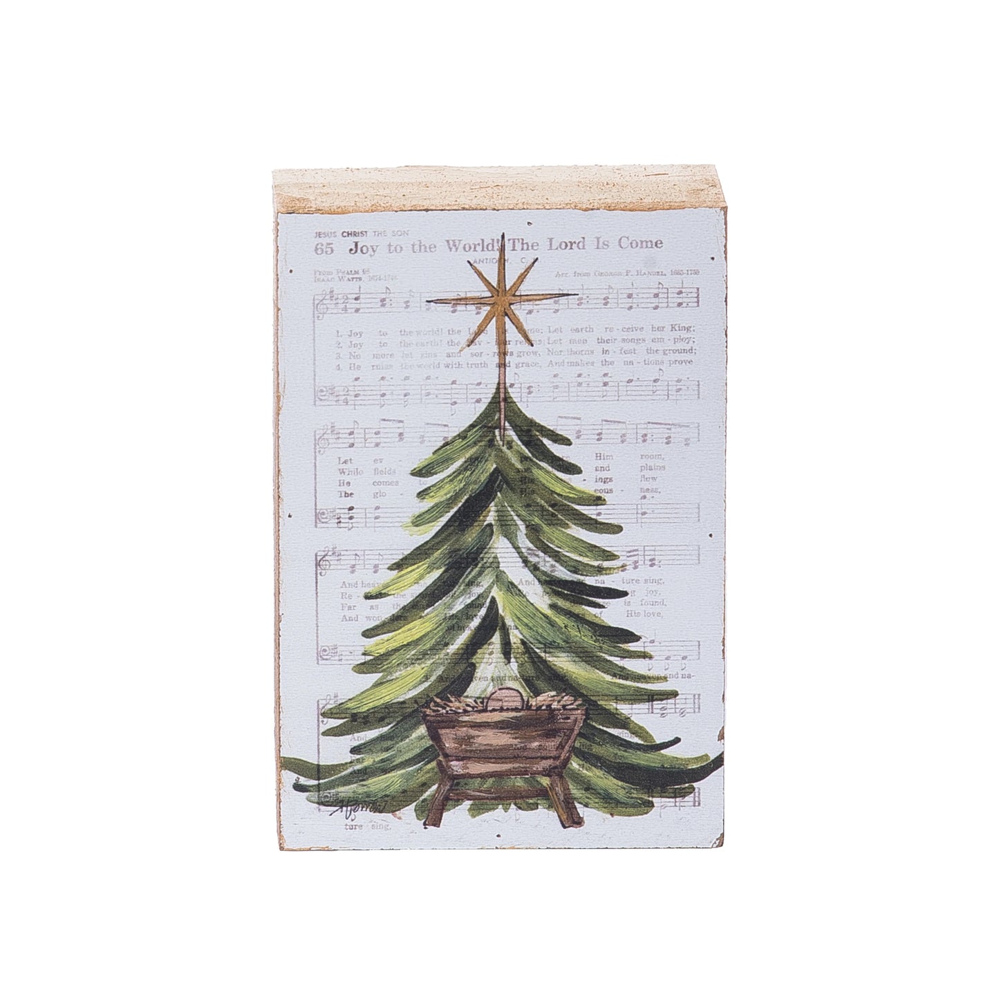 Painted Tree with Manger