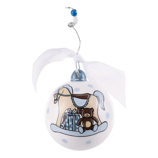 Baby's 1st, Blue Rocking Horse Ornament