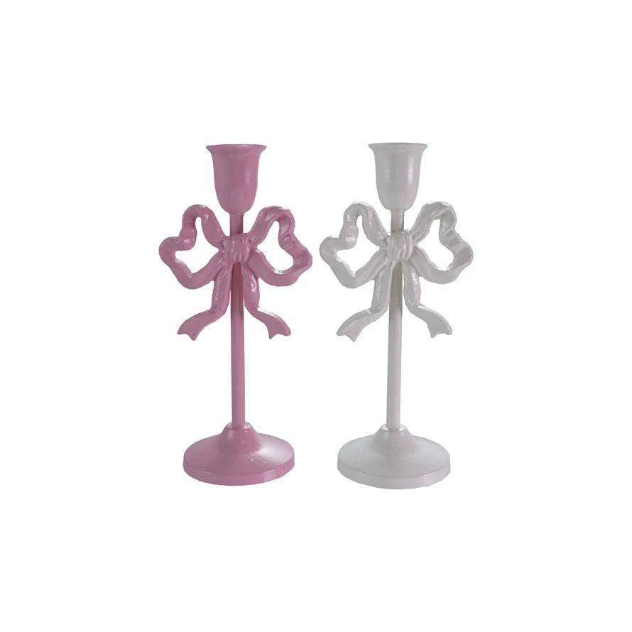 Metal Bow Candle Holder - 2 Colors
