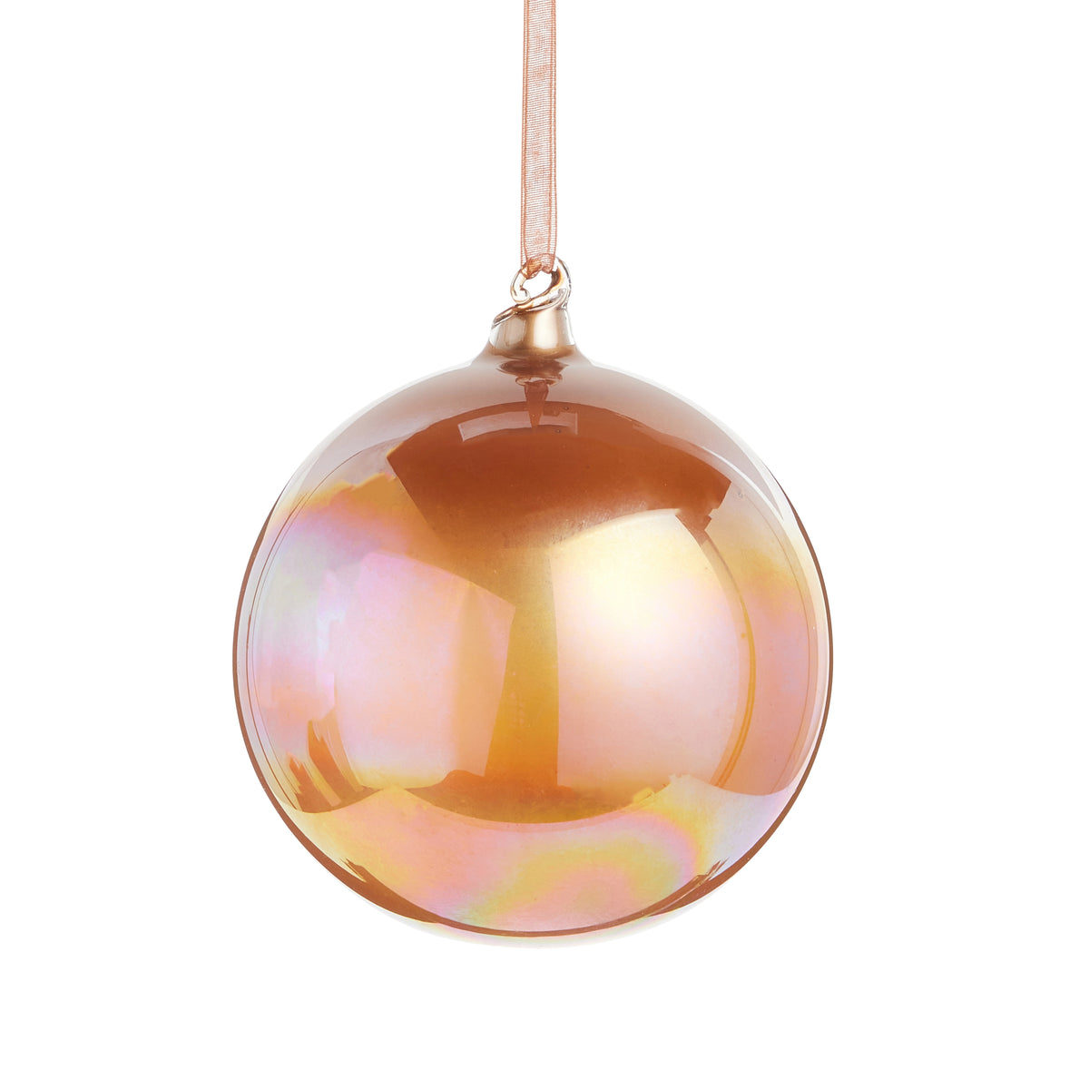 Iridescent Bronze Ball Ornament