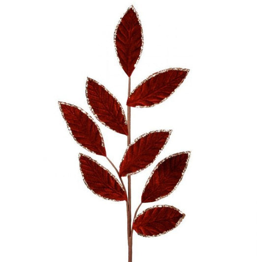 Velvet Burgundy Leaf Spray