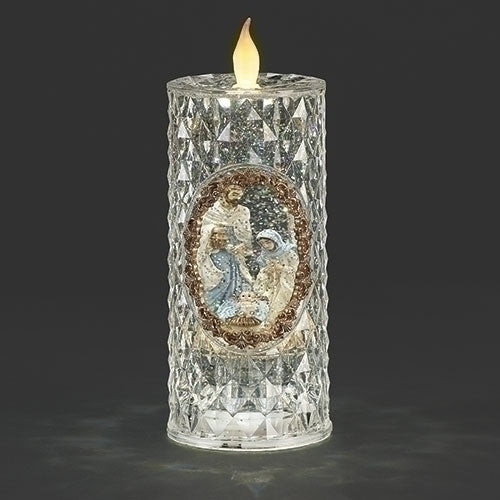 Lighted Swirl Holy Family Candle
