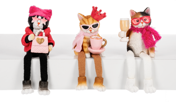 Chic Cat Shelf Sitters - 3 styles