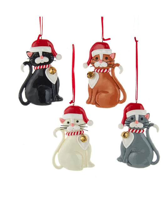 Christmas Cat Ornament - 4 colors
