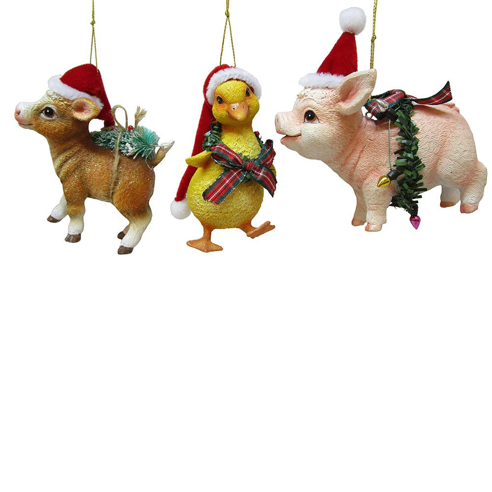Farm Animal Ornament - 3 styles