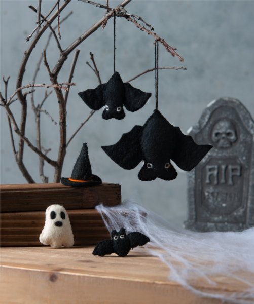 Felted Bats Ornaments