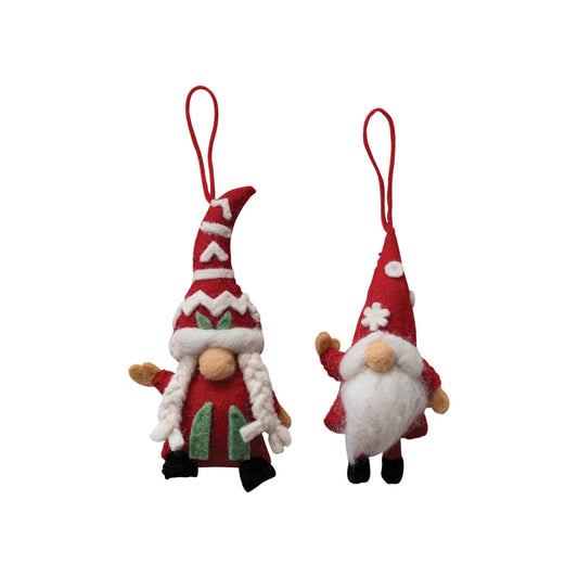 Wool Felt Gnome Ornament - 2 styles