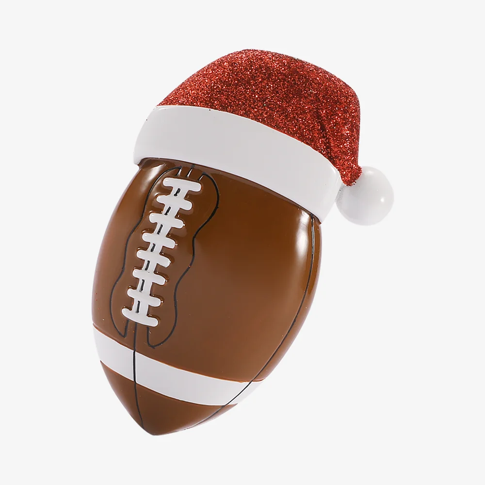 Football with Santa Hat Ornament