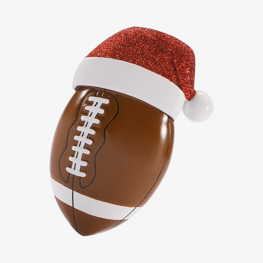 Football with Santa Hat Ornament