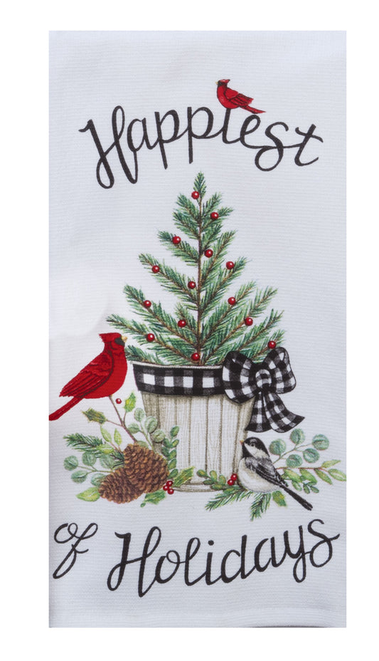 Happiest of Holidays Cardinal Dual Purpose Towel