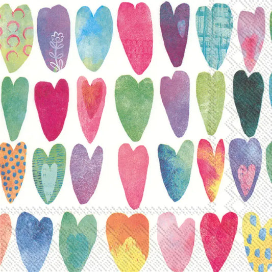 Paper Lunch Napkins - Rainbow Heart