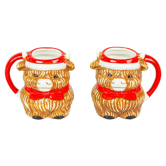 Highland Cow Mug with Santa Hat - 2 styles