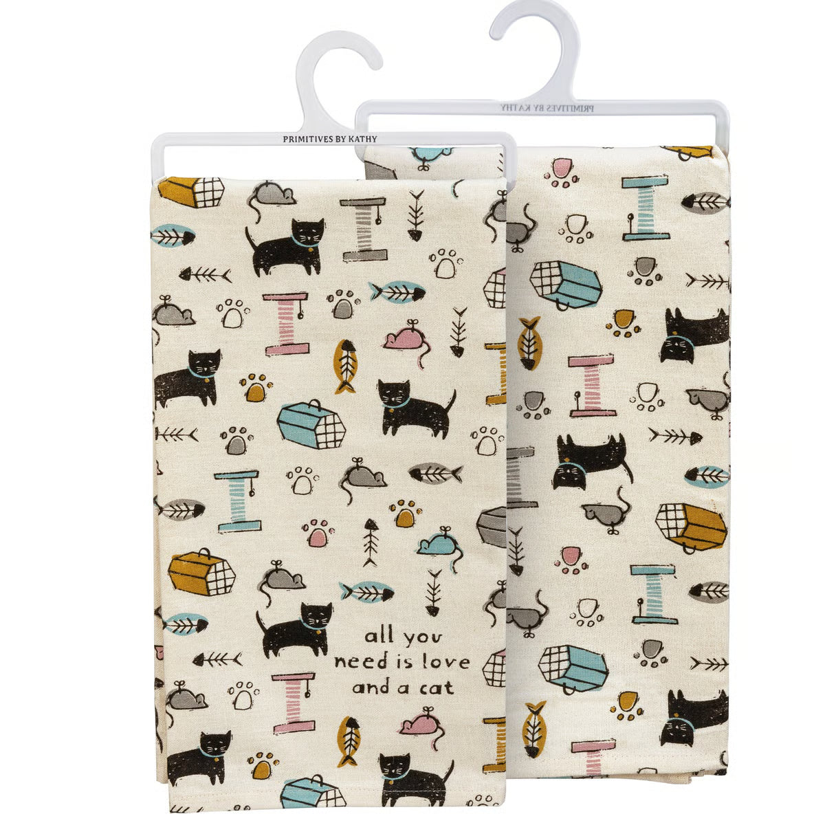 Love and a Cat Kitchen Towel