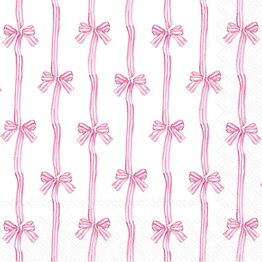 Pink Bow Lunch Napkins