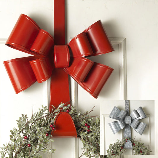 Metal Holiday Door Weather Hanger - 2 colors