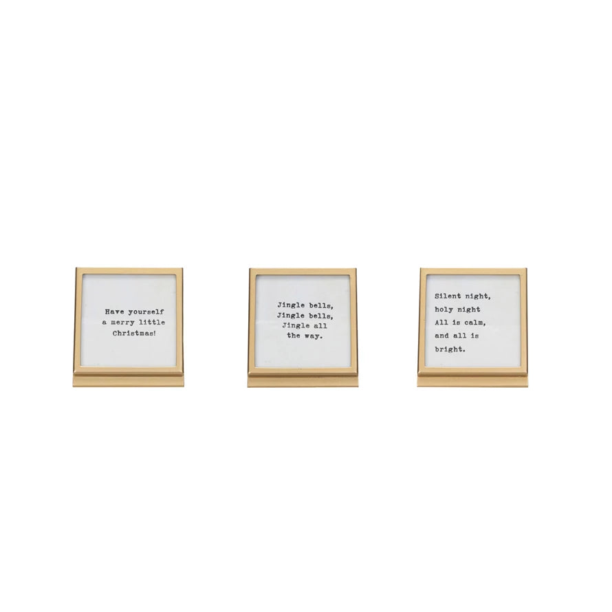 3" Metal and Glass Frame w/Saying