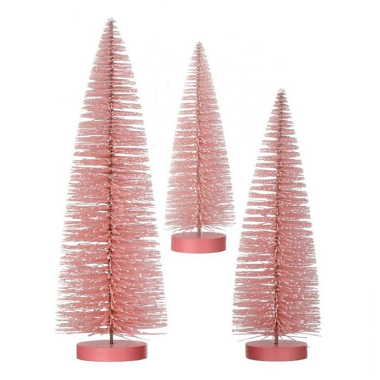 Snow Tipped Pink Bristle Trees - 3 sizes