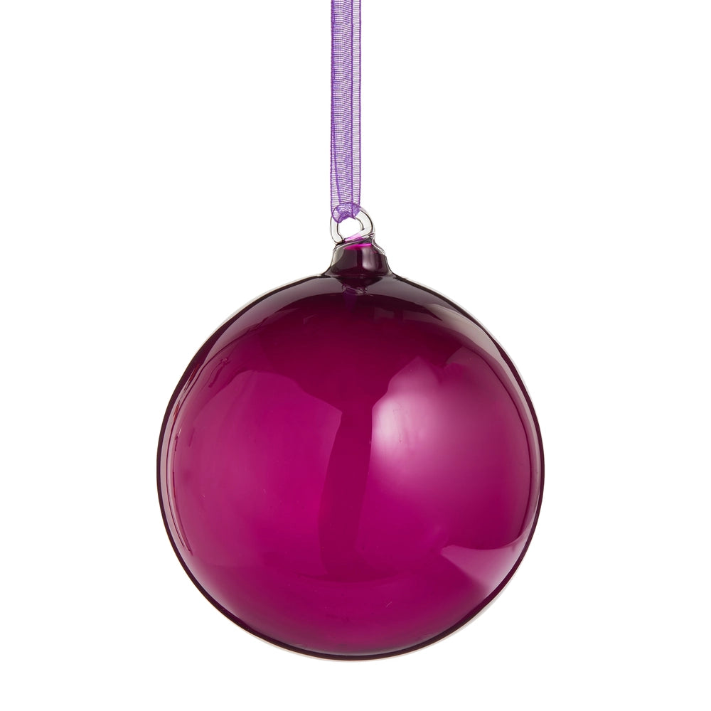 Sheer Plum Ball Ornament