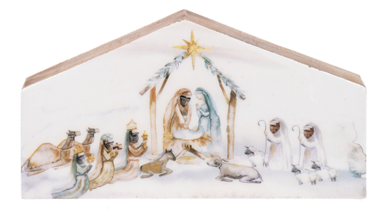 Watercolor Nativity Scene Block