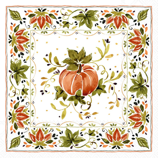 Pumpkins with Ornaments Luncheon Napkins