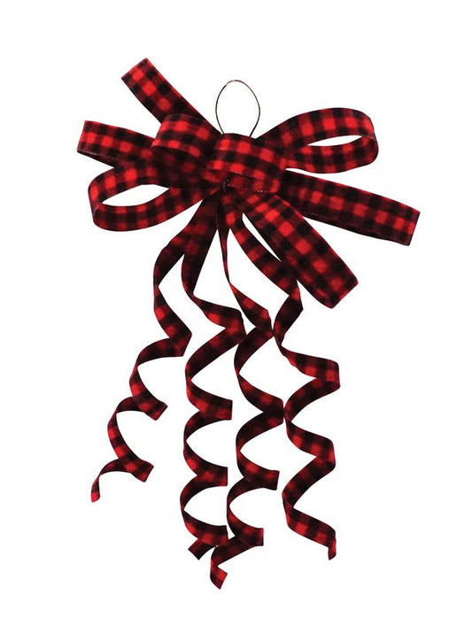 Red/Black Plaid Bow Ornament