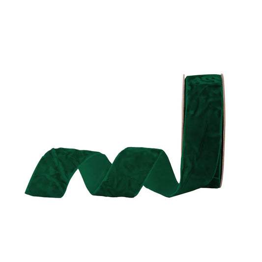 Crushed Velvet Ribbon - Green