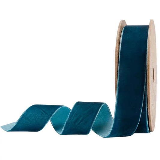 Velvet Ribbon - 1" Peacock