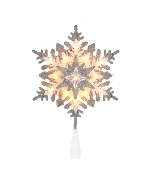Silver/White Snowflake Tree Topper