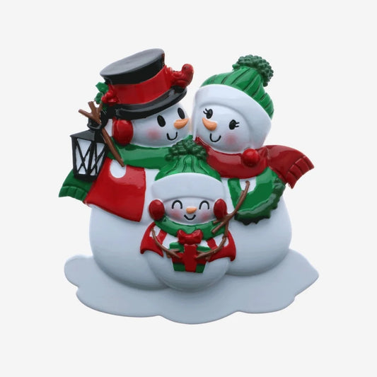 Snowman Ornament- Family of 3