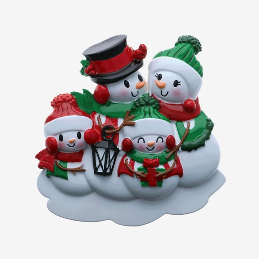 Snowman Ornament- Family of 4