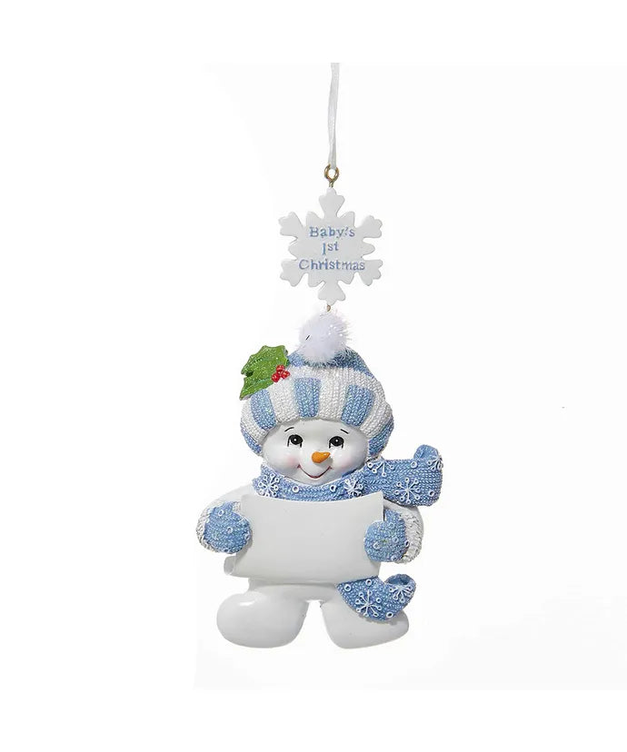Baby Boy's First Snowman Ornament