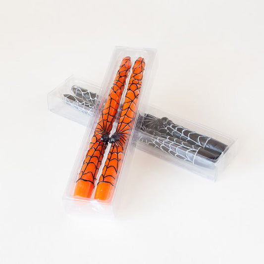 Halloween Spider Taper Candles -set of 2, 2 colors