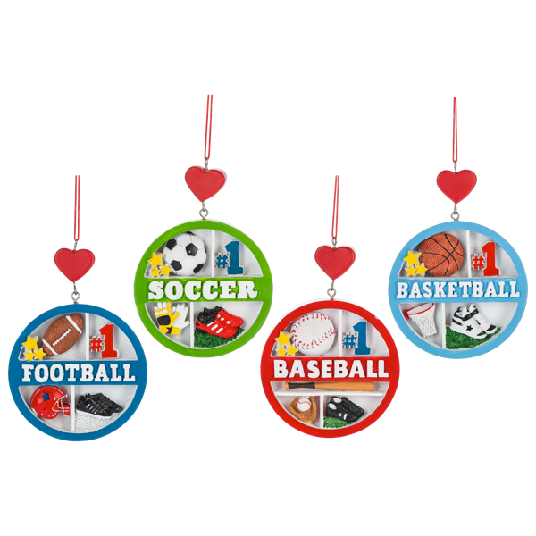 Sports Collage Ornaments - 4 styles