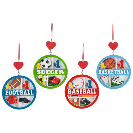 Sports Collage Ornaments - 4 styles