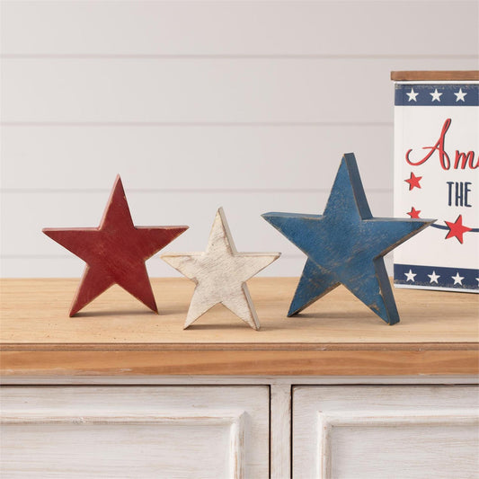 Wooden Star Block - Set of 3
