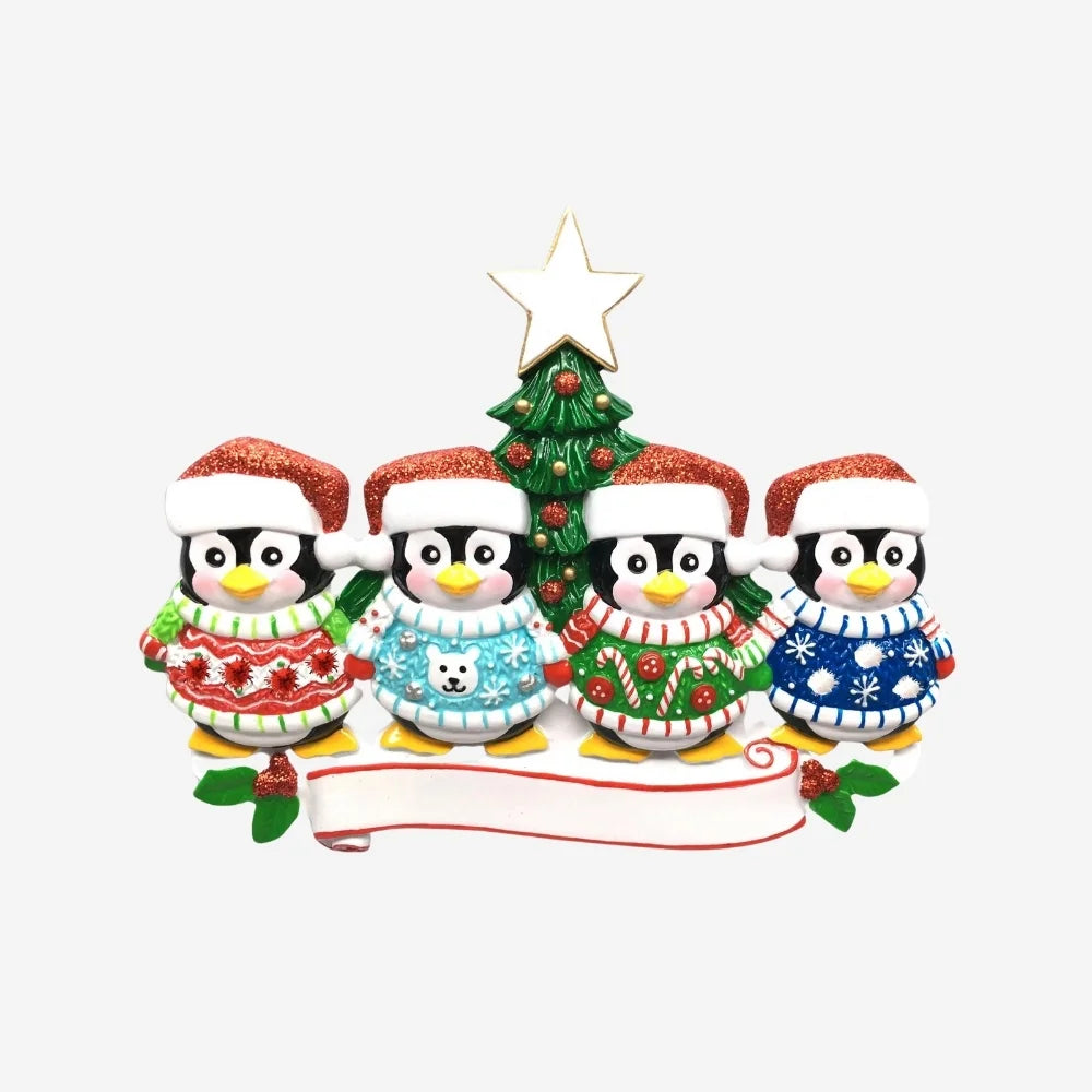 Family Ugly Sweater Ornament- 4