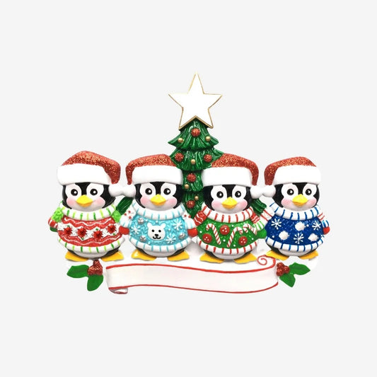 Family Ugly Sweater Ornament- 4
