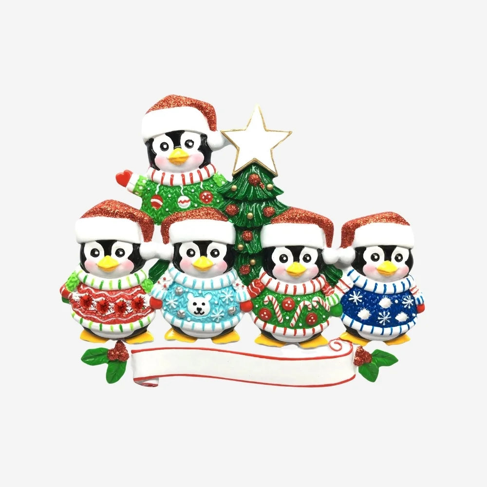 Family Ugly Sweater Ornament- 5