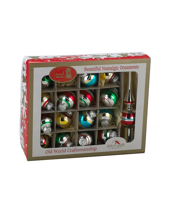 Box of Mini Vintage Ornaments - Set of 16