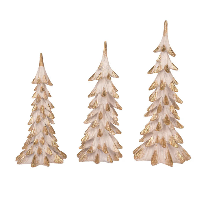 White and Gold Tipped Trees - 3 sizes