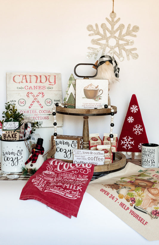 hanging, snowflake, metal, hot cocoa,